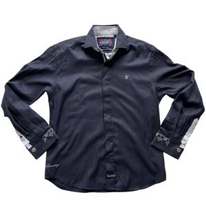English Laundry Christopher Wicks Embroidered Hand Sewn casual button up shirt.